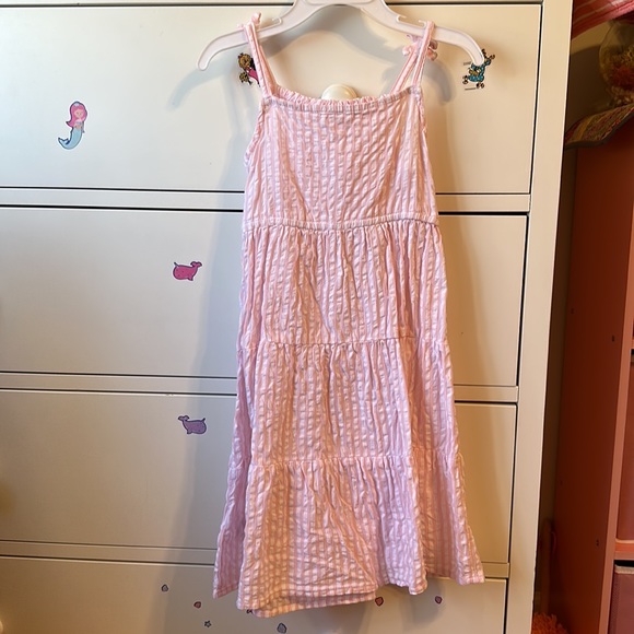 Lucky Penny Mommy and Me Pink Seersucker Cotton Stripe Sundress Little Girls 5 - Picture 5 of 7